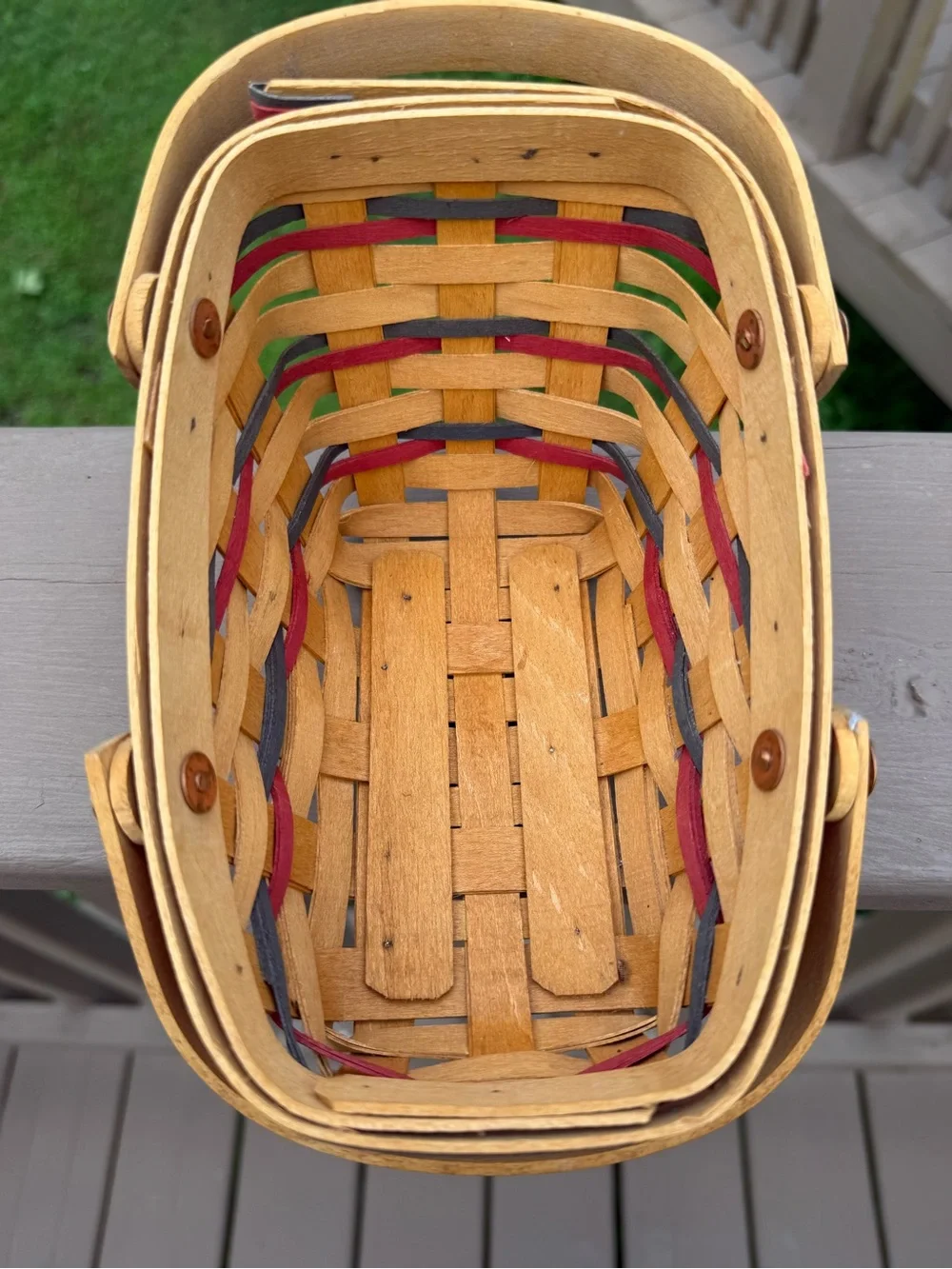 Longaberger All American Summertime Basket with Red, White Blue Star Liner 1996